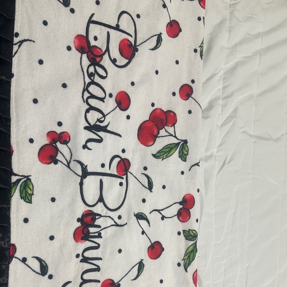 Beach Bunny Cherry Pattern Towel